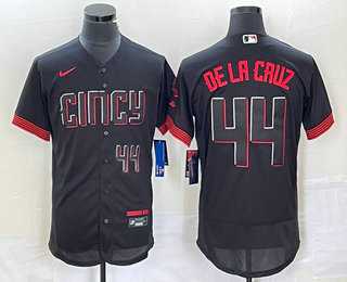 Mens Cincinnati Reds #44 Elly De La Cruz Number Black 2023 City Connect Flex Base Stitched Baseball Jersey3->cincinnati reds->MLB Jersey